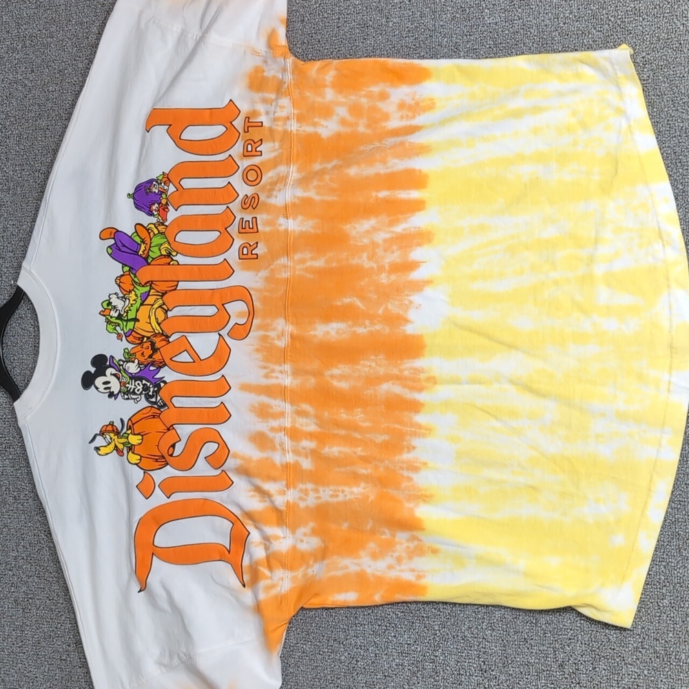 Disney Parks Halloween 2024 Spirit Jersey Tie Dye Pumpkin Mickey Mouse Size Lrg - Picture 8 of 14